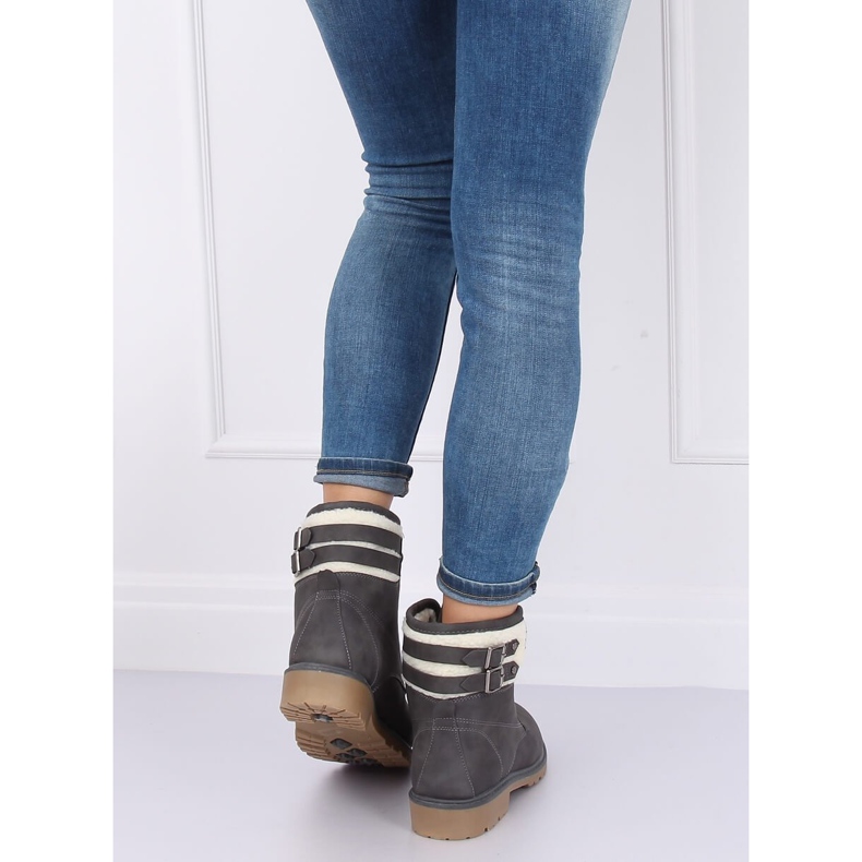 Botas femininas cinza com isolamento de madeira 1120-PA cinza 2