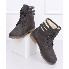 Botas femininas cinza com isolamento de madeira 1120-PA cinza 1