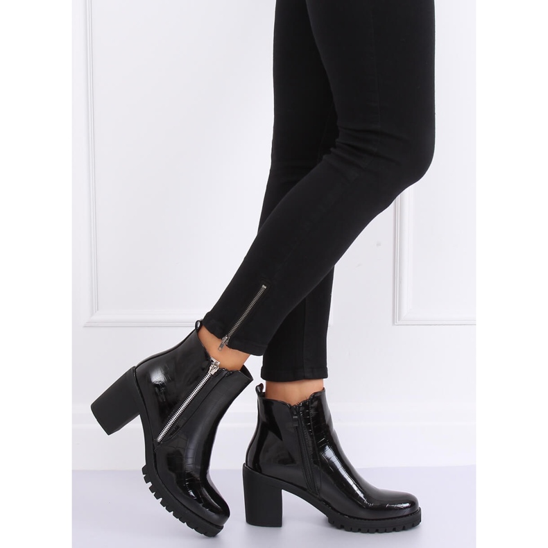 Botas Chelsea laqueadas pretas DA37P pretas preto 1