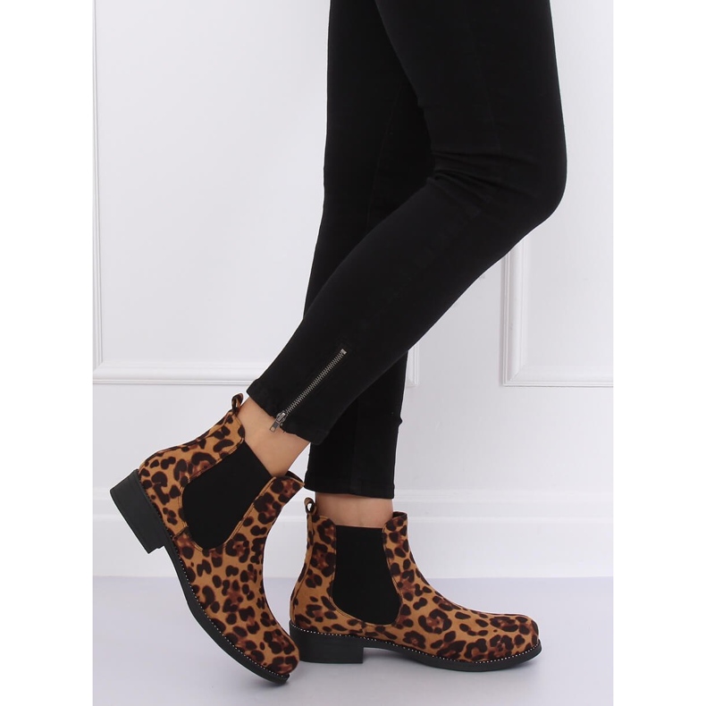 Botas femininas Chelsea em estampa leopardo 7390-PA Leopard castanho 2