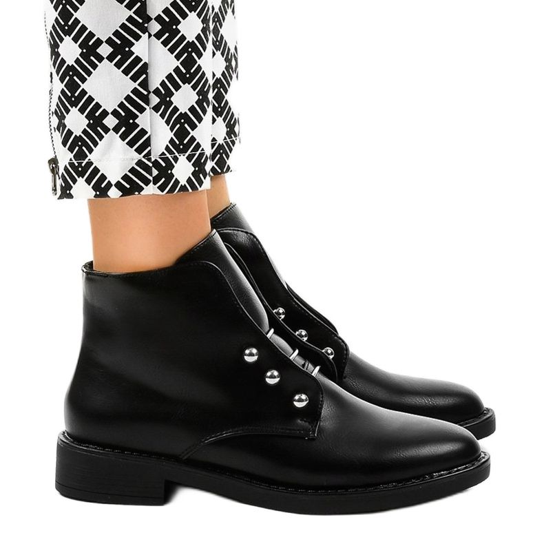 Botas rasas femininas negras YF0535 preto 1