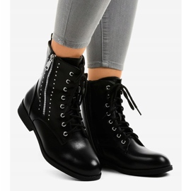 Botas de cano altas femininas negras com zíper BM197 preto 2