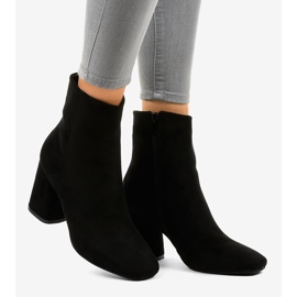 Botins de camurça preta no poste 3486 preto 2