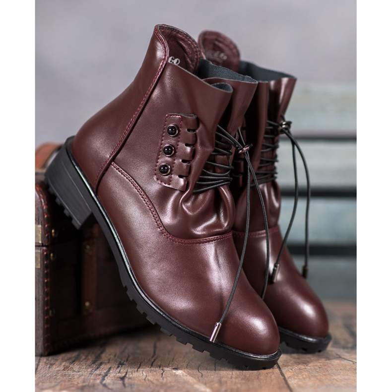Groto Gogo Botas com nervuras vermelho 1 Groto Gogo Botas com nervuras vermelho 1