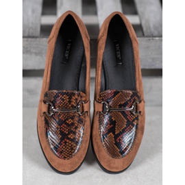 Mocassins VICES Snake Print castanho 2