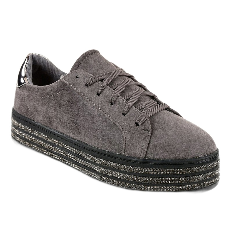 Tênis feminino cinza embelezado G280 1