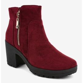 Botas de camurça cor de vinho no espigão com zíper HX-035 vermelho 1 Botas de camurça cor de vinho no espigão com zíper HX-035 vermelho 1
