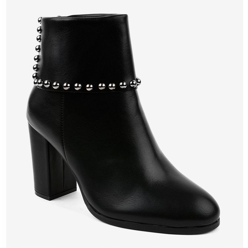 Botas pretas com tachas LJ007 preto 1 Botas pretas com tachas LJ007 preto 1