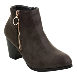 Botins cinza com zíper A166-1 1