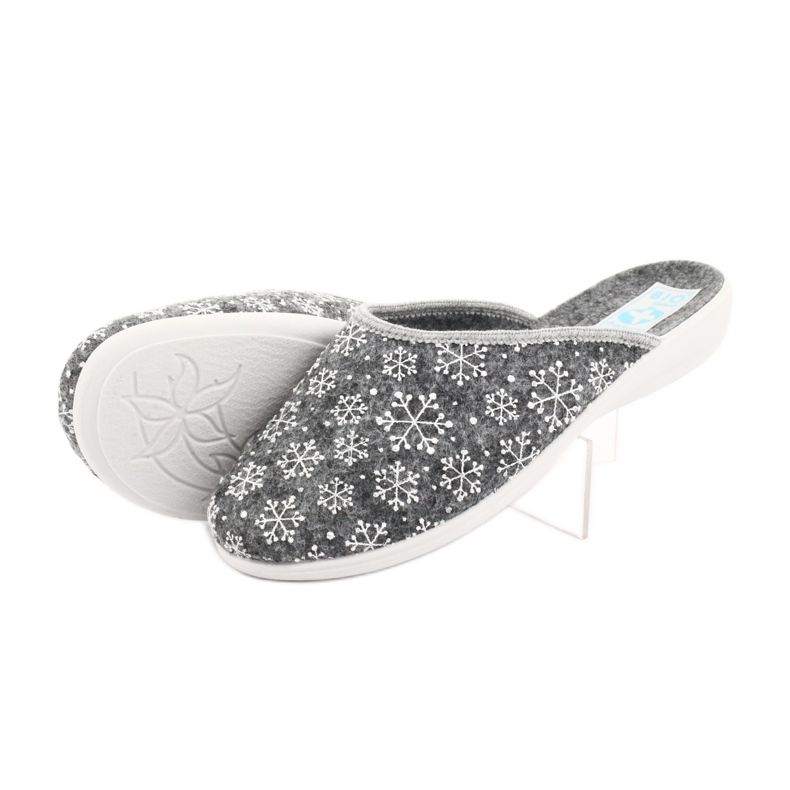 Sapatilhas de floco de neve de feltro Adanex 24215 branco cinza 4