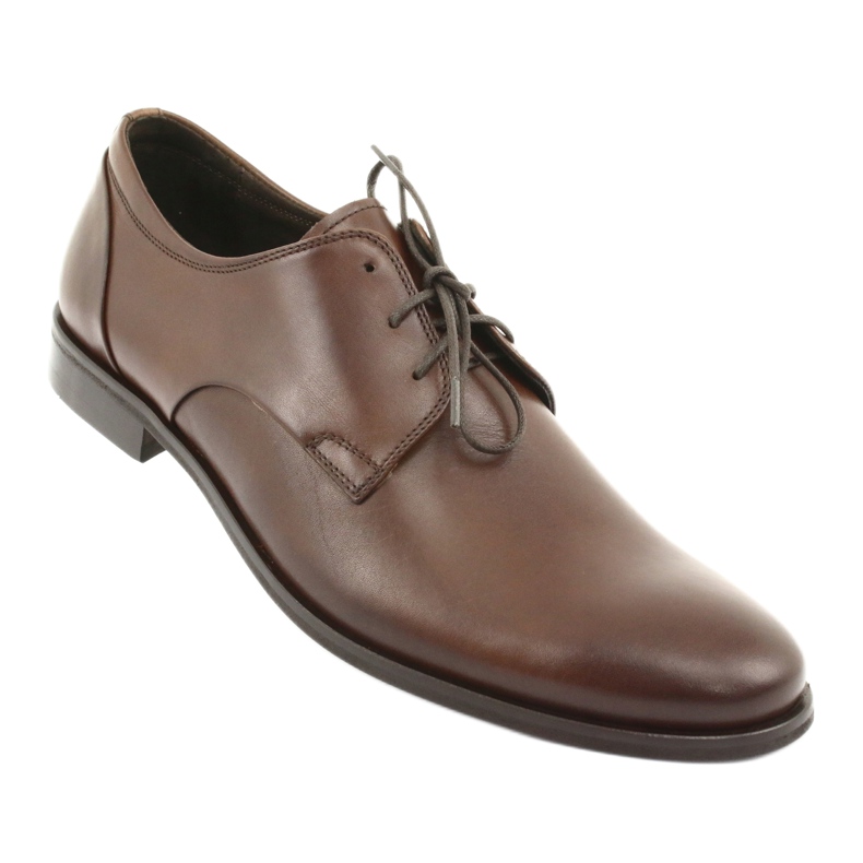 Sapatos formais de couro masculino pilpol 1609 marrom castanho 1