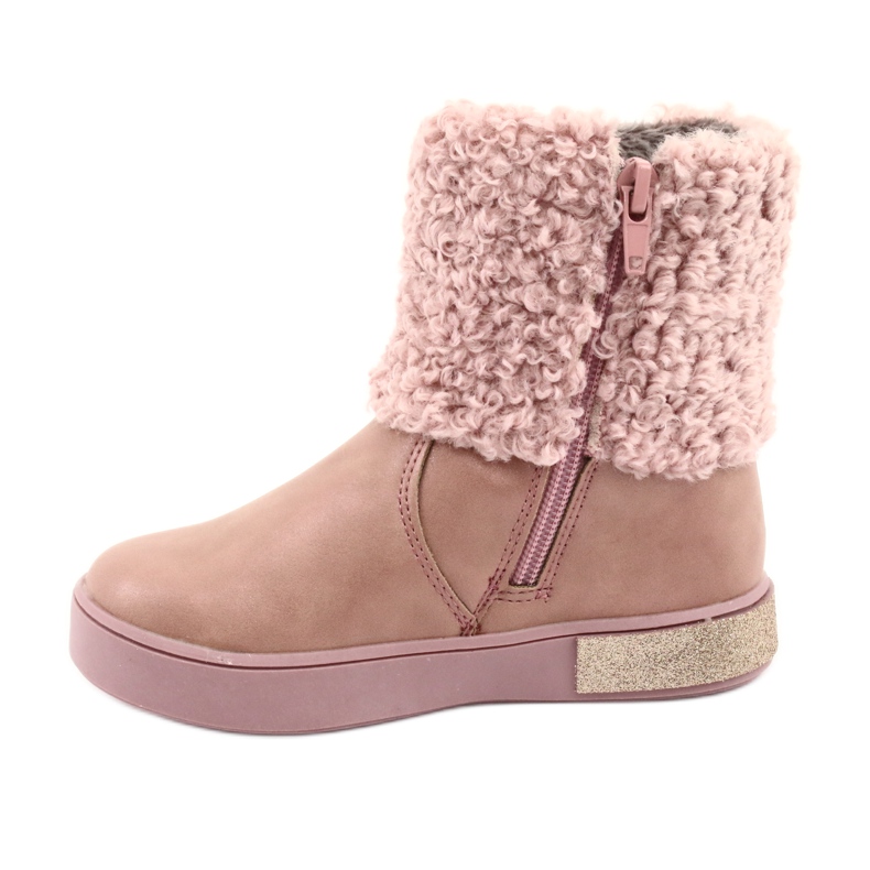 American Club Botas de pelo com zíper rosa 2