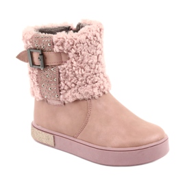 American Club Botas de pelo com zíper rosa 1 American Club Botas de pelo com zíper rosa 1