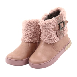 American Club Botas de pelo com zíper rosa 3 American Club Botas de pelo com zíper rosa 3
