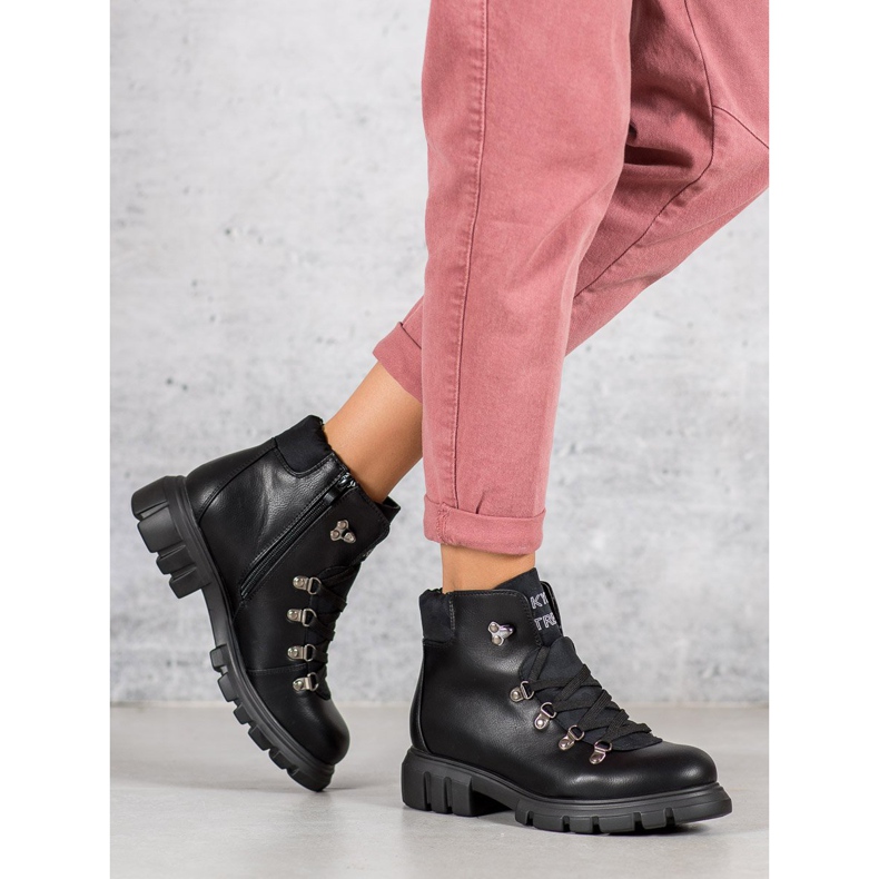 Kylie Botas de amarrar preto 1