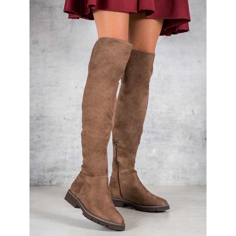 Kylie Botas de salto plano marrom 1