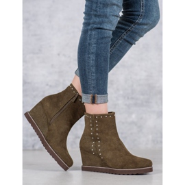 Kylie Botas verdes em cunha 2