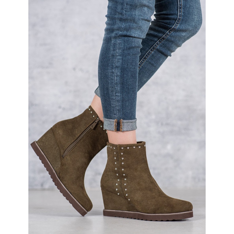 Kylie Botas verdes em cunha 2