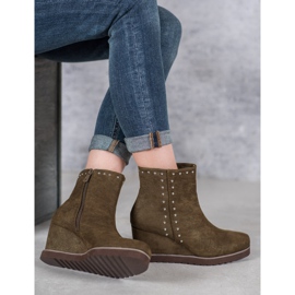 Kylie Botas verdes em cunha 1