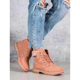 SHELOVET Botas de caminhada com pele rosa 2