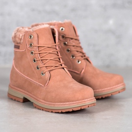 SHELOVET Botas de caminhada com pele rosa 1