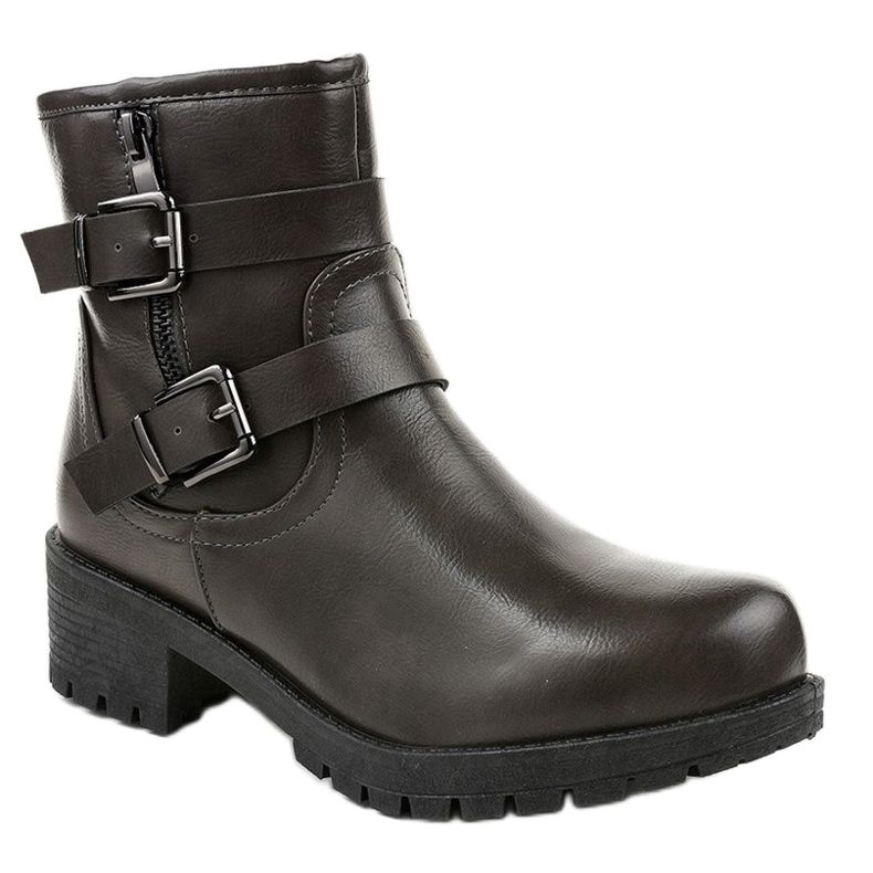 Botas cinza com fivelas 9996-5 1