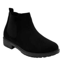 Botas femininas sem salto com elástico MZ-81 preto 1