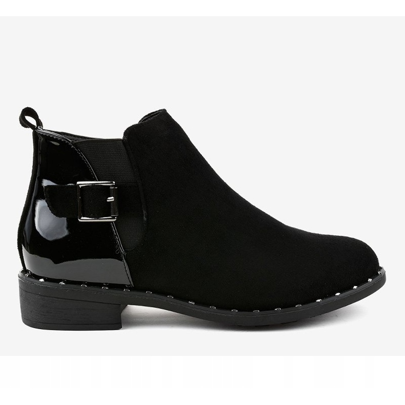 Botas femininas pretas de cano baixo com fivela HD-68 preto 2