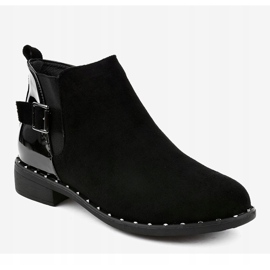 Botas femininas pretas de cano baixo com fivela HD-68 preto 1