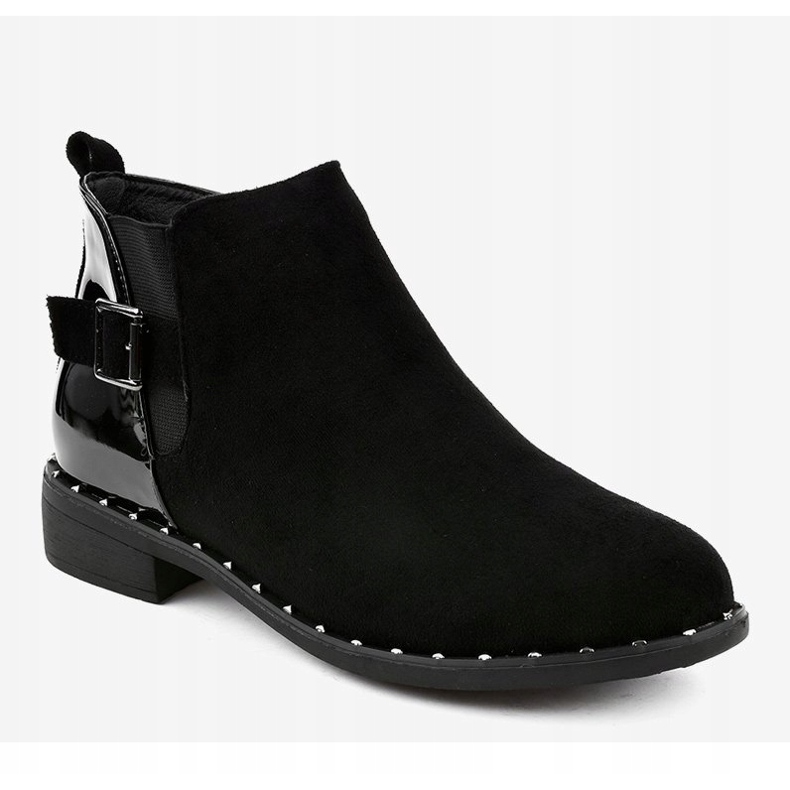 Botas femininas pretas de cano baixo com fivela HD-68 preto 1