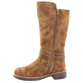 Botas longas American Club GC31 com strass marrom 2