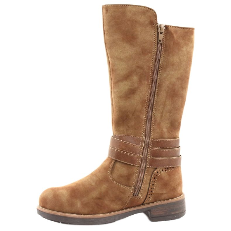 Botas longas American Club GC31 com strass marrom 2