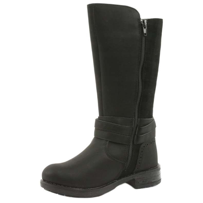 Botas longas American Club GC31 com strass preto cinza 2