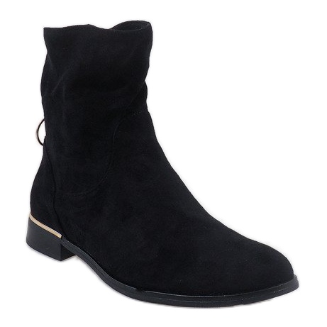 Botas de camurça preta com zíper J905 preto 1