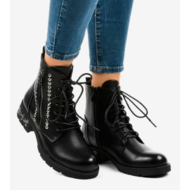 Botas de cano altas femininas negras com zíper KL-602 preto 2