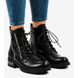 Botas de cano altas femininas negras com zíper KL-602 preto 1