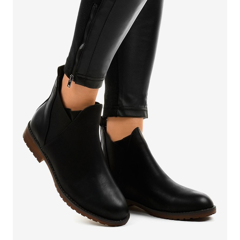 Botas pretas de cano baixo com elástico W360 preto 2 Botas pretas de cano baixo com elástico W360 preto 2