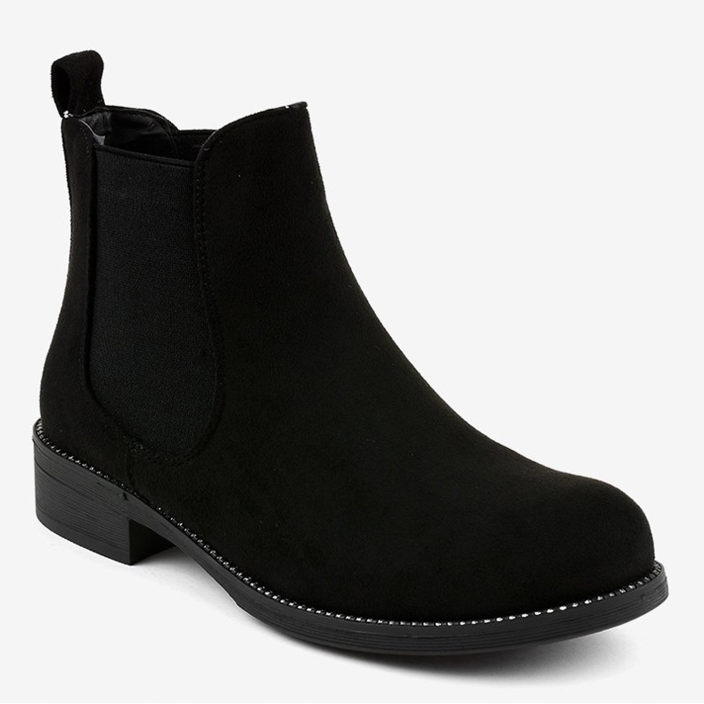Botas femininas pretas de cano baixo com elástico 7390-PA preto 1