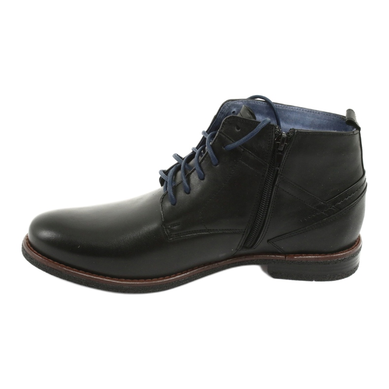 Botas de couro no zíper Nikopol 702 preto 2