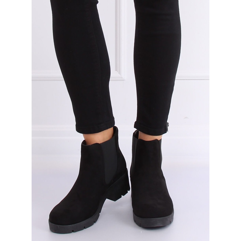 Botas pretas Chelsea com sola grossa 9996-6 Pretas preto 1