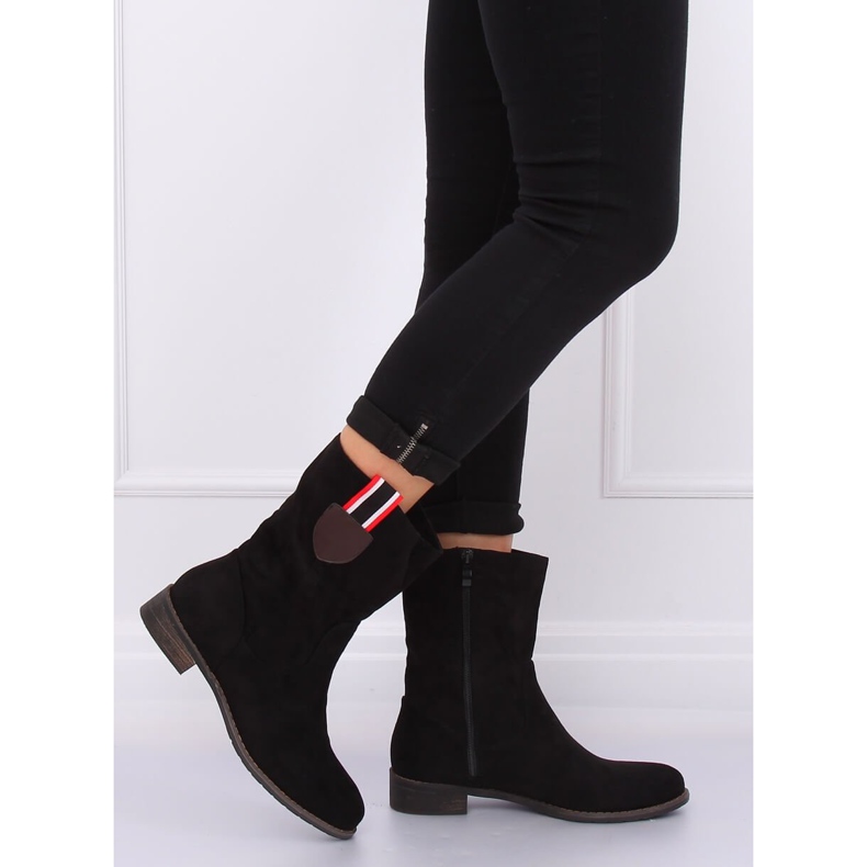 Botas pretas rasas femininas pretas 99-110 pretas preto 2