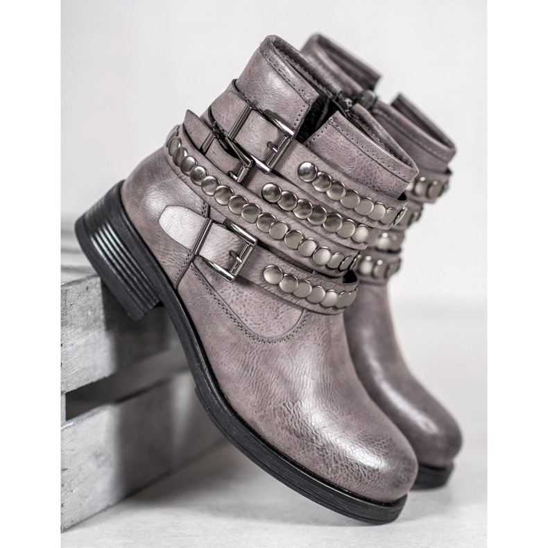 Forever Folie Botas femininas cinza 1