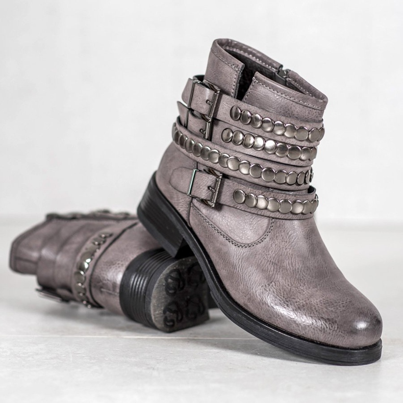 Forever Folie Botas femininas cinza 2