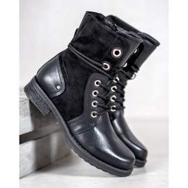 SHELOVET Botas de amarrar preto 2