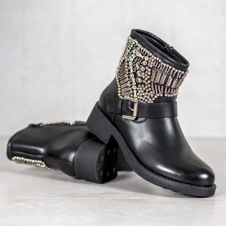 Bestelle Botas com Cristais preto 1 Bestelle Botas com Cristais preto 1