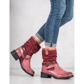 SHELOVET Botas vermelhas de cano alto vermelho 2