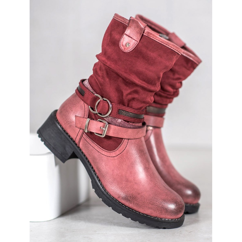 SHELOVET Botas vermelhas de cano alto vermelho 1