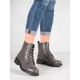 SHELOVET Botas com strass cinza 1