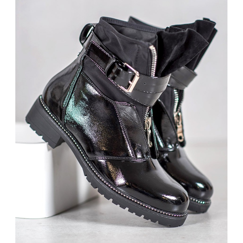 Seastar Botas pretas laqueadas preto 1