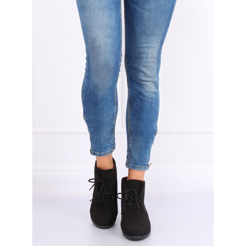 Botas pretas com salto em cunha E3265 pretas preto 1